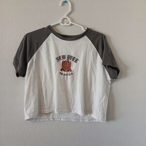 Arizona Jean Company Gray and White Crop Top